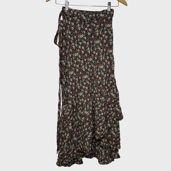 Reformation Annaliese Floral Wrap Midi Skirt | Small Ruffle Asymmetrical Ditsy - Picture 1 of 6